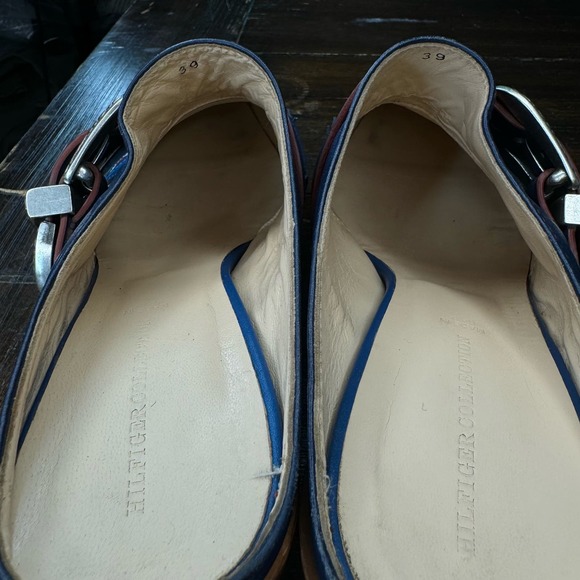 Tommy Hilfiger Collection Womens Blue Cowboy Leather Boot Mules Size 8.5 RARE - Picture 10 of 15